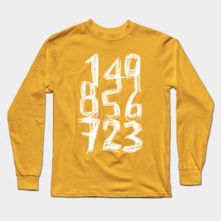 Random White Numbers Long Sleeve T-Shirt